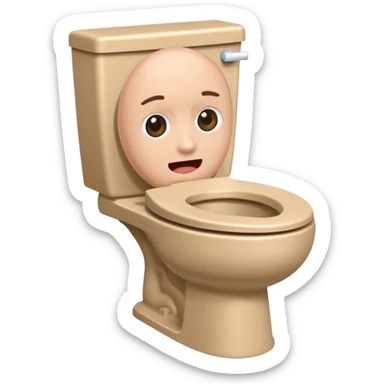 Skibidi toilet with head coming out the toilet bowl sticker