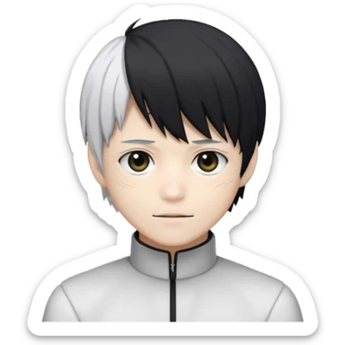 ken kaneki black and white hair sticker