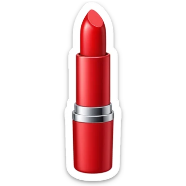 lipstick bullet, polished silver chrome, sexy beauty symbol sticker
