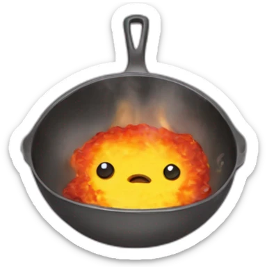 calcifer from howl's moving castle eat scrambled eggs sticker
