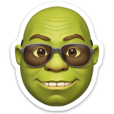 Shrek with sunhlesses sticker