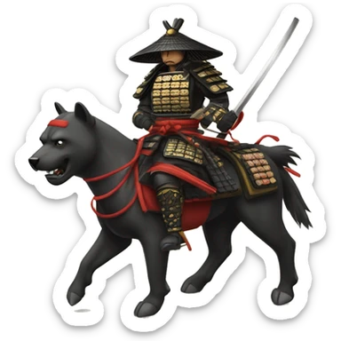 shogun samurai on wild bear sticker