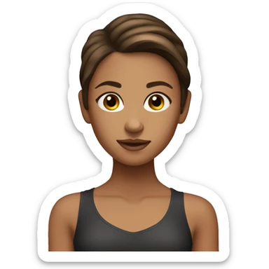 Modern Dancer Girl with brown hair and mid tanned skin sticker