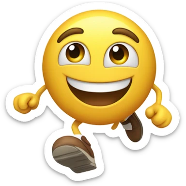 Happy emoji with feet in air sticker
