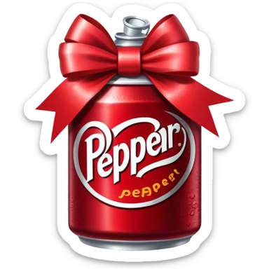 dr pepper can with a bow sticker