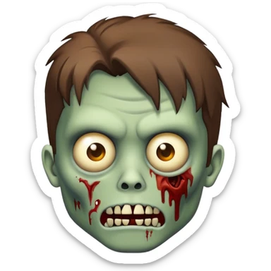 zumbie fwm emoji with brunett hair sticker