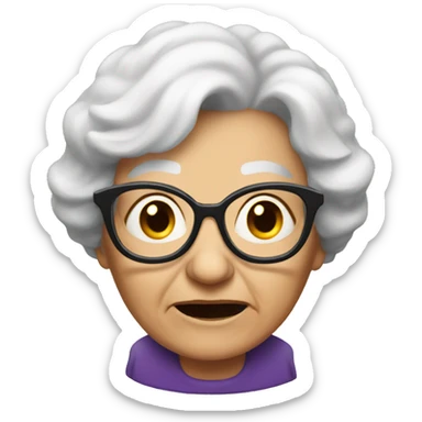 Super wide evil grandma  sticker