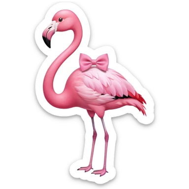 Full body Flamingo wearing a pink bow tie  sticker