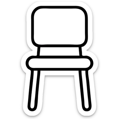 A basic chair, furniture item for sitting sticker