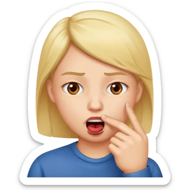 Una carita mordiéndose el dedo  sticker