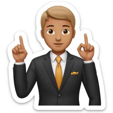 Uomo che indica con le mani  six seven  sticker