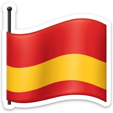 A wawy black and a red rectangle and a yellow circle flag sticker