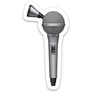 minimalist, flat iconography design; suitable to be used as an emoji/reaction in chat: a document with a folded corner and horizontal lines, outlined in a brick pattern. At the top center of the document is an icon indicating ai. In front of the document a microphone icon sticker