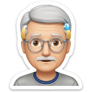 Silver haired dad with glasses sticker