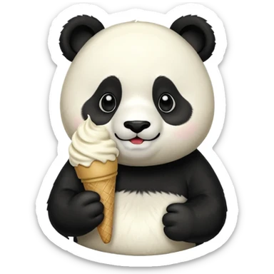 Panda eating ice cream sticker