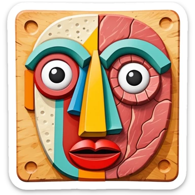 picasso abstract art SPAM MEAT face sculpture  sticker