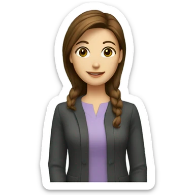 brown haired primary teacher with blackboard behind sticker