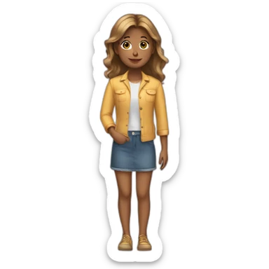 Girl planing  sticker