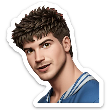 portrait of a young man sticker