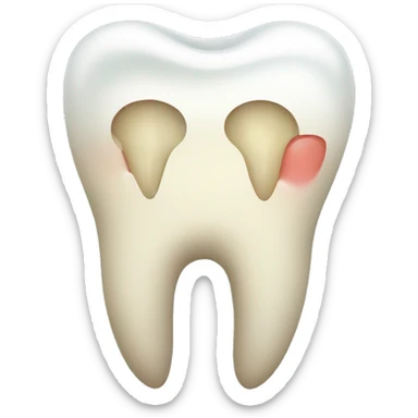 Tooth with caries sticker
