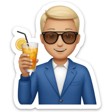 men in drink holders with sunglasses sticker