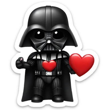 darth vader with heart in love sticker