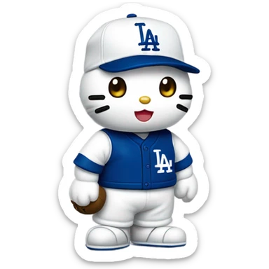 Los Angeles Dodgers hello Kitty sticker