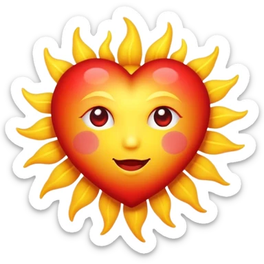 Heart-shaped sun closeup sticker
