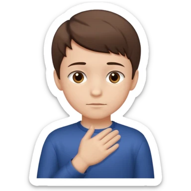 Like the left hand in horizontal and one hand bows with respect boy sticker