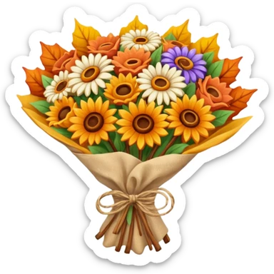 Wrapped Autumn flour bouquet sticker