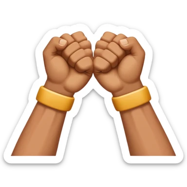 Hands crossed over while having fists sticker