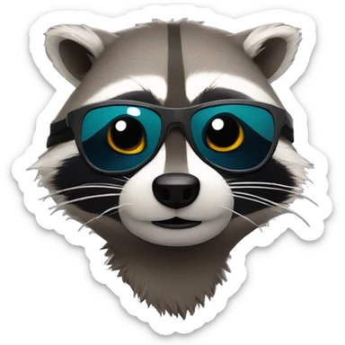 raccoon being cool as hell sticker