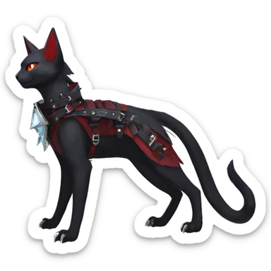 cool edgy elegant beautiful black punk red ethereal fantasy nargacuga-bat-cat-Fakemon collar harness full body sticker