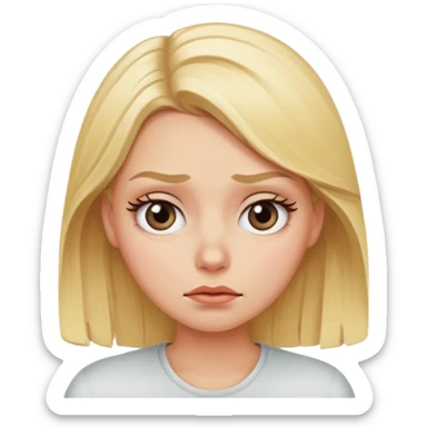 Blonde white girl rolling her ehes sticker