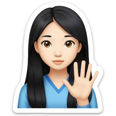 pretty asian girl long hair going “um hello?” sticker