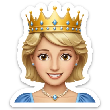 content face, Princess Diana with a crown sticker