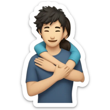 scruffy-brunette-man-hugging-asian-woman sticker