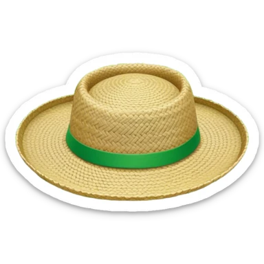 Cinematic Realistic image of a traditional rice farmer's hat, crafted from woven natural fibers with delicate texture details, set against a lush backdrop of vibrant green rice paddies under gentle, early morning light that evokes rural tradition. sticker