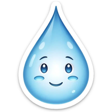 Water droplet holding a w sticker