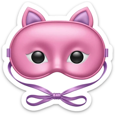 isolated girly silky sleep mask with no holes for eyes sticker