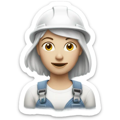 woman builder, white skin sticker