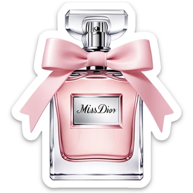 Dior miss dior eau de parfum, bow bottle, light pink sticker
