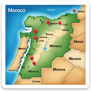 Morocco map sticker