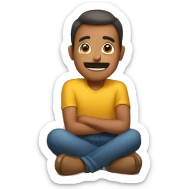 man sitting in a cupboard sticker