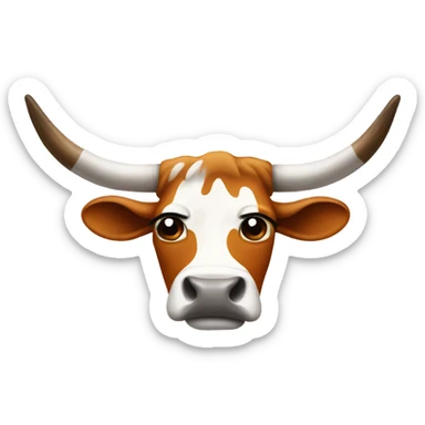 Very sad Texas longhorn crying tears from his eyes  sticker