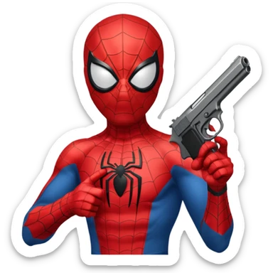 Spiderman with gun sticker