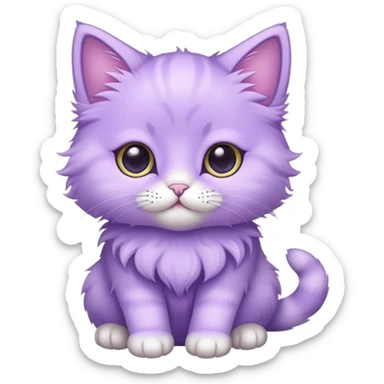 light purple lavender cat kitten sticker