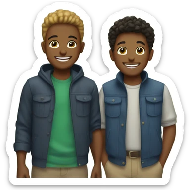 boys smiling outdoors together sticker