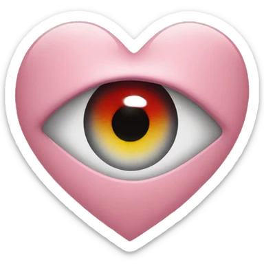 A red heart with an eye in the middle  sticker