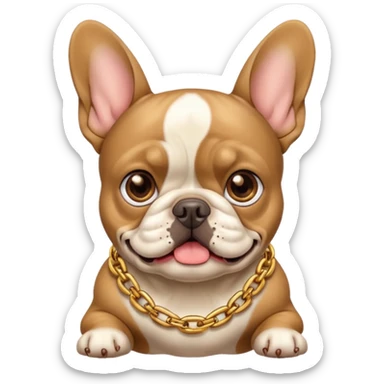 Merle frenchie with gold chain  sticker
